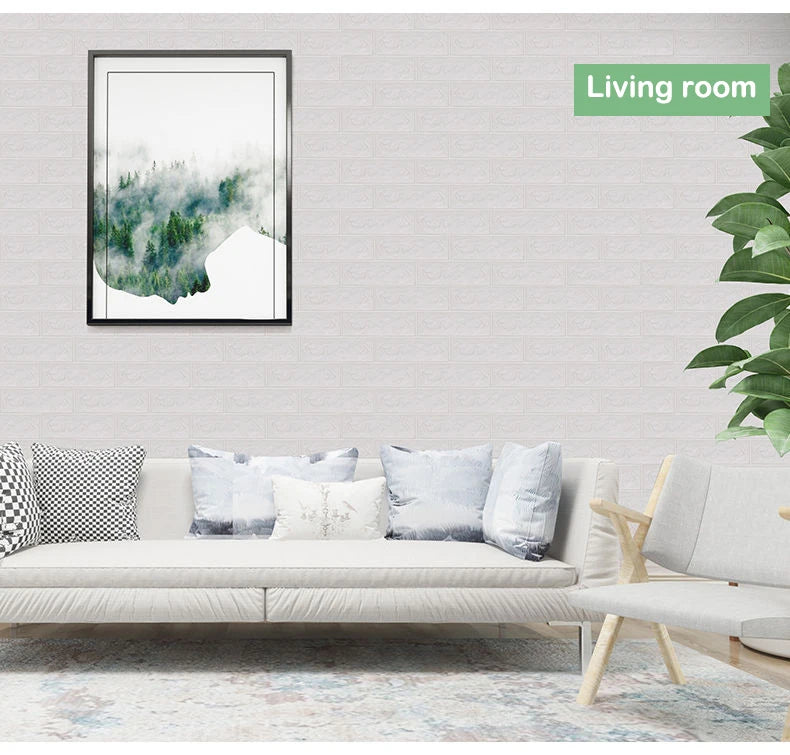 70CM 3D Brick Pattern Wallpaper Soft Foam Material Waterproof Wall Stickers DIY  Self Adhesive Wall Art for Home Decoration