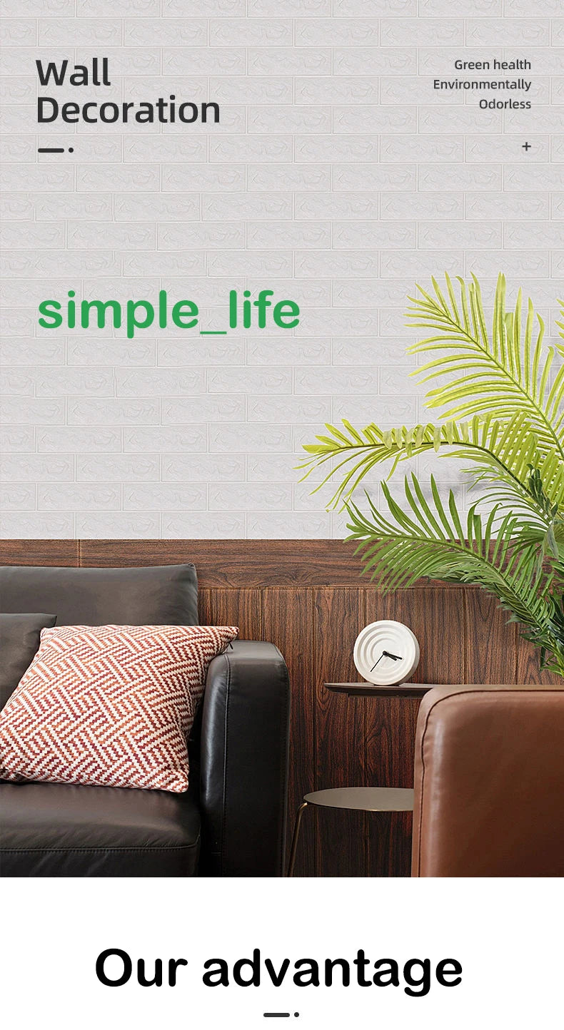 70CM 3D Brick Pattern Wallpaper Soft Foam Material Waterproof Wall Stickers DIY  Self Adhesive Wall Art for Home Decoration