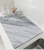 Kitchen Dish Drying Mat – Quick Dry Diatomite Drain Pad for Tableware & Coffee Station