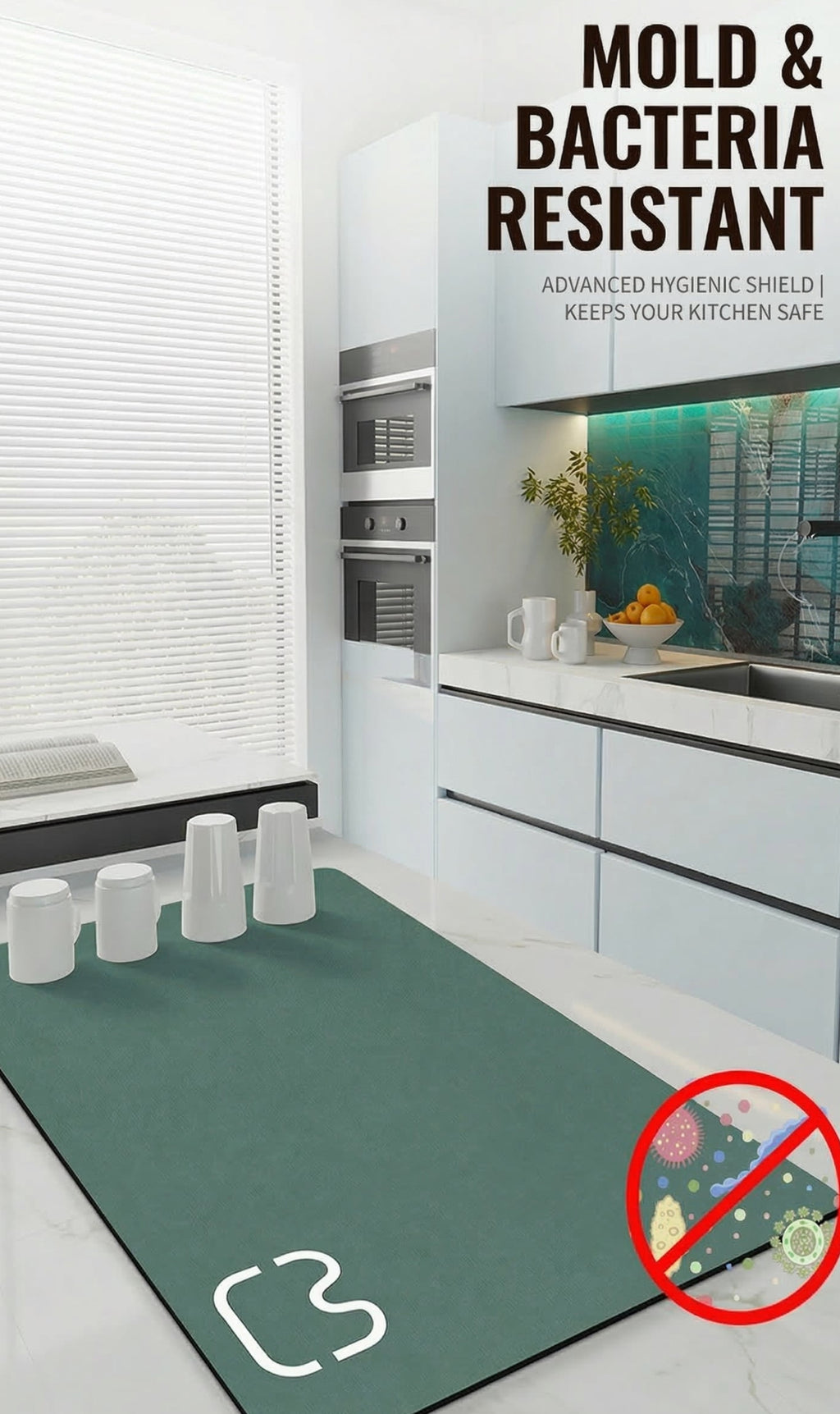 Kitchen Dish Drying Mat – Quick Dry Diatomite Drain Pad for Tableware & Coffee Station