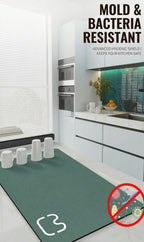 Kitchen Dish Drying Mat – Quick Dry Diatomite Drain Pad for Tableware & Coffee Station