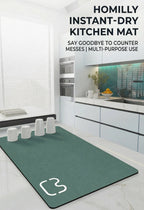 Kitchen Dish Drying Mat – Quick Dry Diatomite Drain Pad for Tableware & Coffee Station