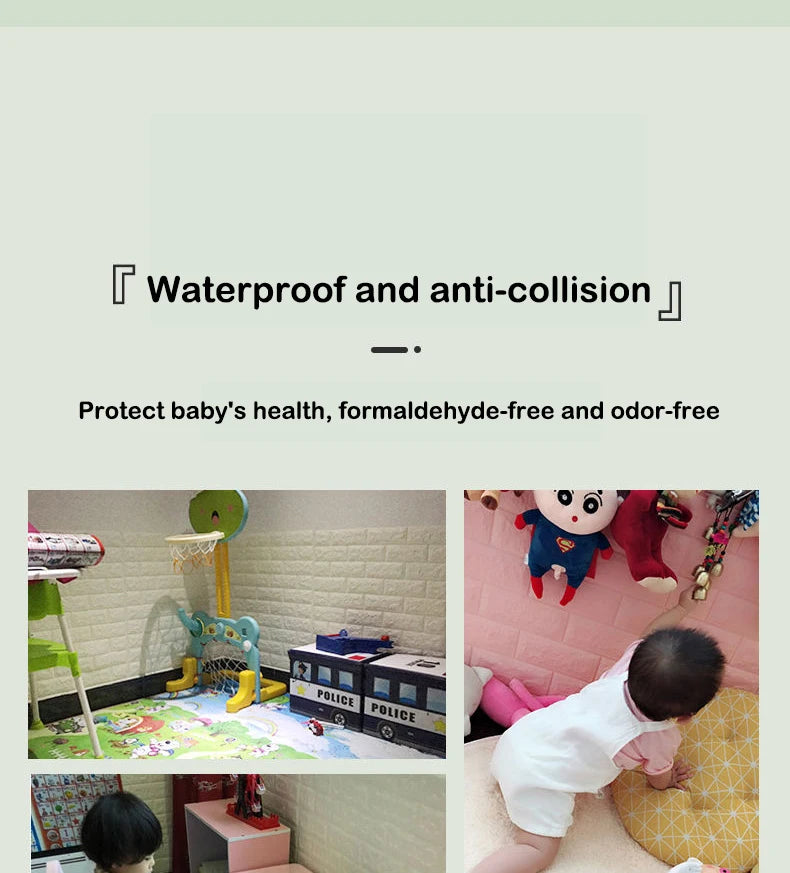 70CM 3D Brick Pattern Wallpaper Soft Foam Material Waterproof Wall Stickers DIY  Self Adhesive Wall Art for Home Decoration