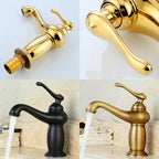 Homilliy Antique Brass Bathroom Faucet – Single Handle Mixer
