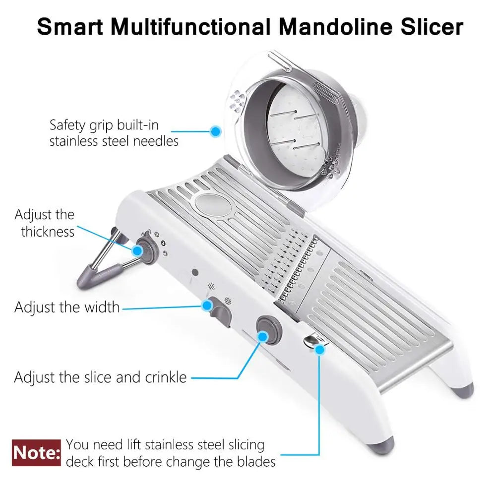 18-in-1 Adjustable Mandoline Slicer – Stainless Steel Vegetable Cutter & Grater