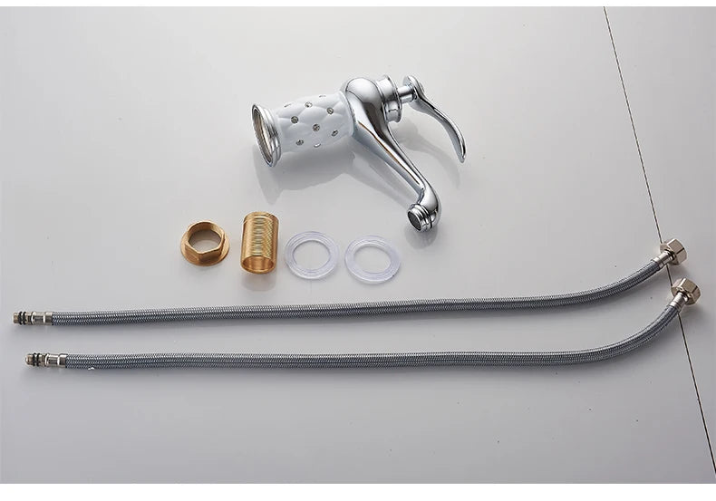 Homilliy Antique Brass Bathroom Faucet – Single Handle Mixer