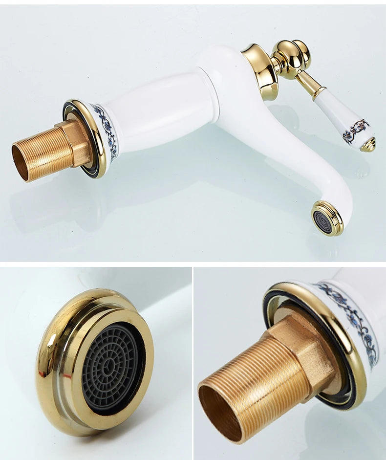 Homilliy Antique Brass Bathroom Faucet – Single Handle Mixer