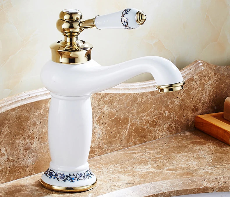 Homilliy Antique Brass Bathroom Faucet – Single Handle Mixer