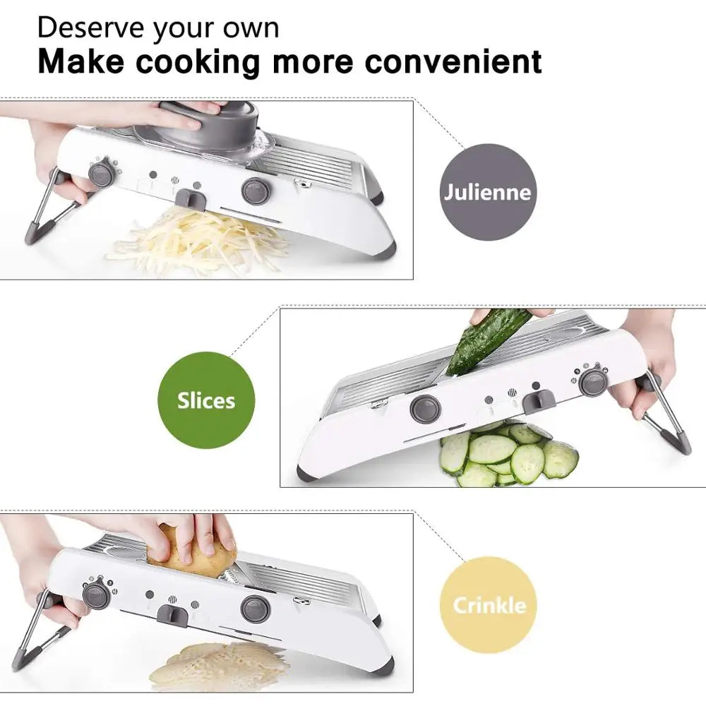 18-in-1 Adjustable Mandoline Slicer – Stainless Steel Vegetable Cutter & Grater