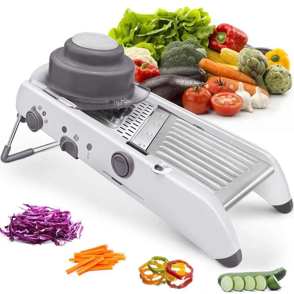 18-in-1 Adjustable Mandoline Slicer – Stainless Steel Vegetable Cutter & Grater