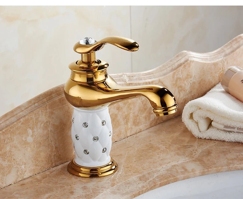 Homilliy Antique Brass Bathroom Faucet – Single Handle Mixer