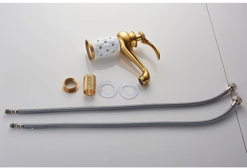 Homilliy Antique Brass Bathroom Faucet – Single Handle Mixer