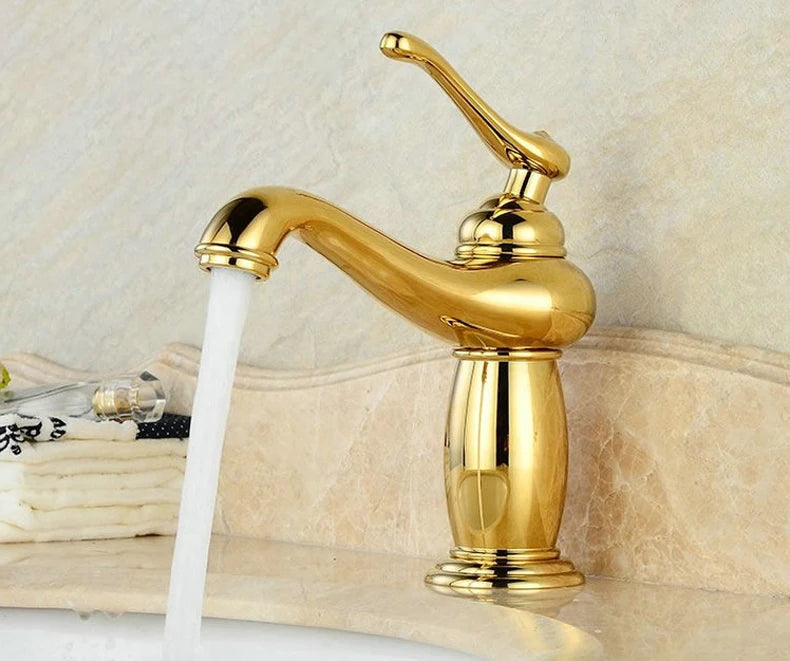 Homilliy Antique Brass Bathroom Faucet – Single Handle Mixer