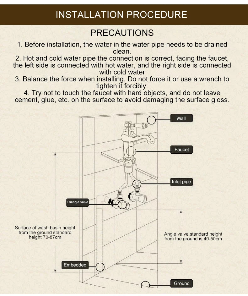 Homilliy Antique Brass Bathroom Faucet – Single Handle Mixer