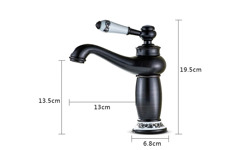 Homilliy Antique Brass Bathroom Faucet – Single Handle Mixer