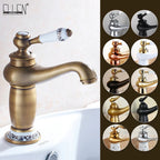 Homilliy Antique Brass Bathroom Faucet – Single Handle Mixer