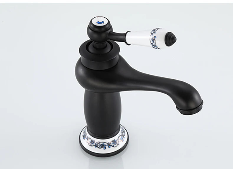 Homilliy Antique Brass Bathroom Faucet – Single Handle Mixer