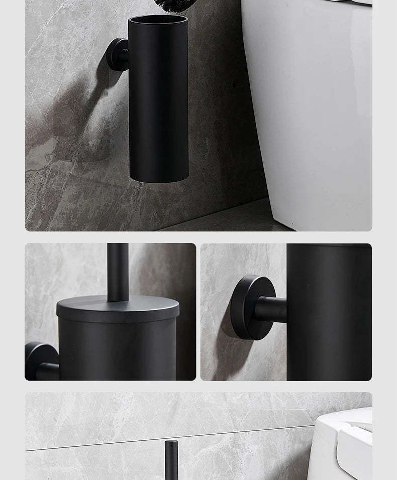 Wall-Mounted Stainless Steel Toilet Brush Holder