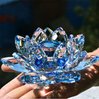 Sparkling Crystal Lotus Flower – Elegant Feng Shui Decor & Paperweight