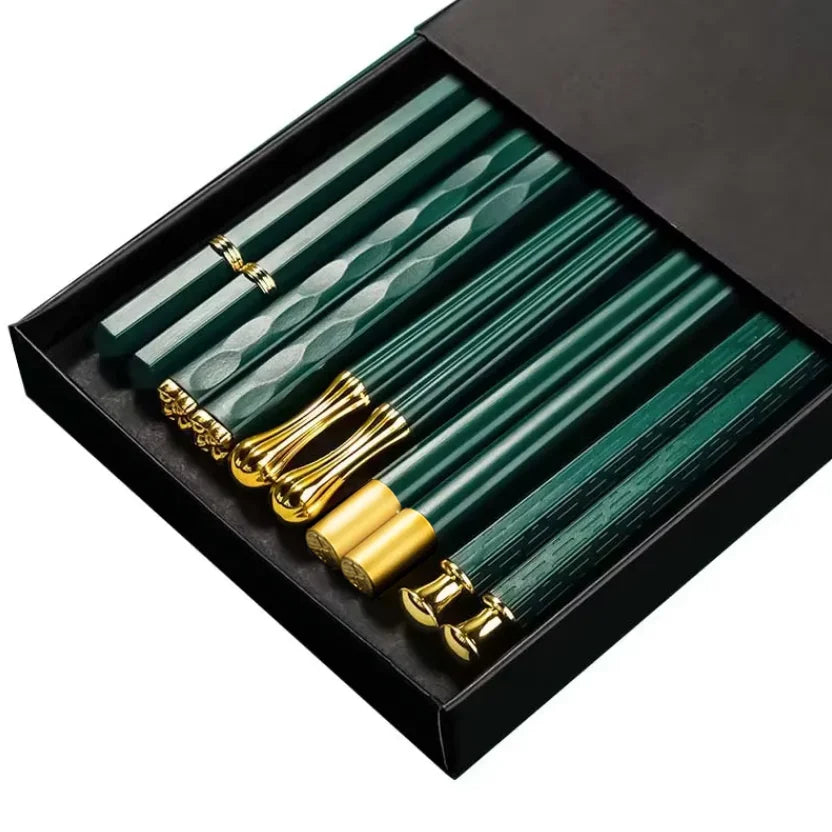 Premium Japanese-Style Chopsticks (5-Pair Set) – Reusable & Non-Slip for Authentic Dining