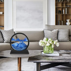 3D Hourglass Quicksand Moving Sand Art Picture Round Glass Deep Sea Sandscape Craft Flowing Painting Home Office Work Decor