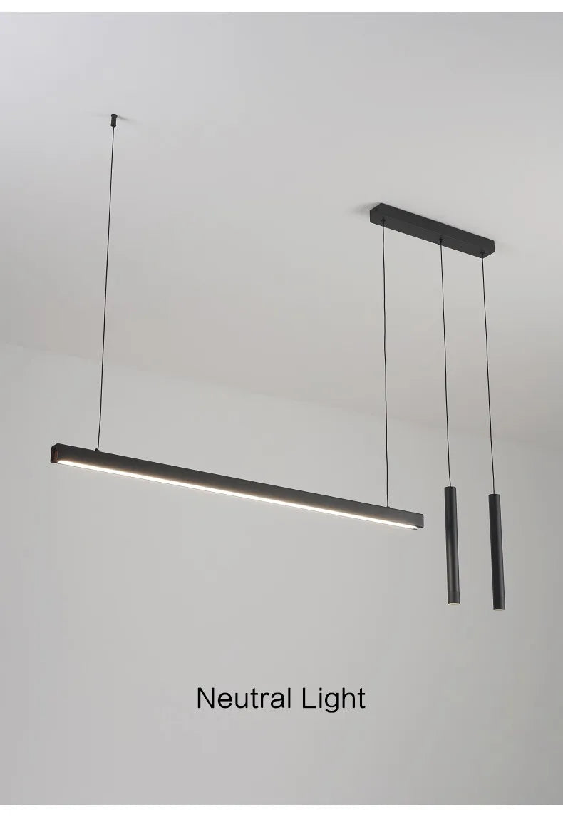 Nordic Linear LED Pendant Light – Ultra-Slim Modern Island Chandelier