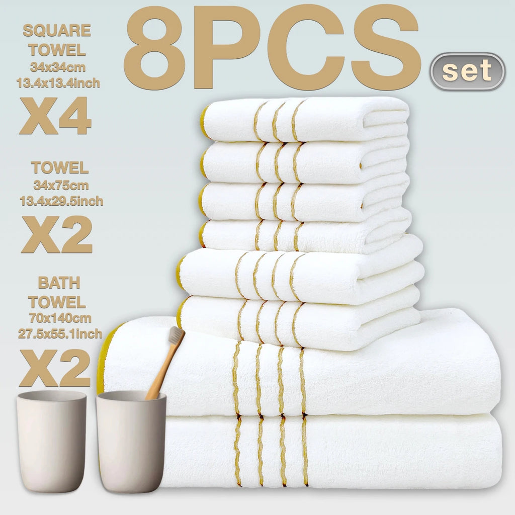 Homilliy Luxury Cotton Towel Set – 8 Pieces | Hotel Quality