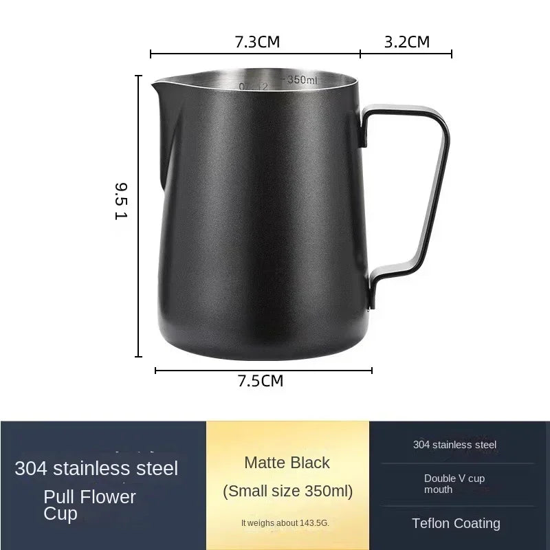 Homilly Stainless Steel Milk Frothing Pitcher with Measurement Scale – 350ml / 600ml