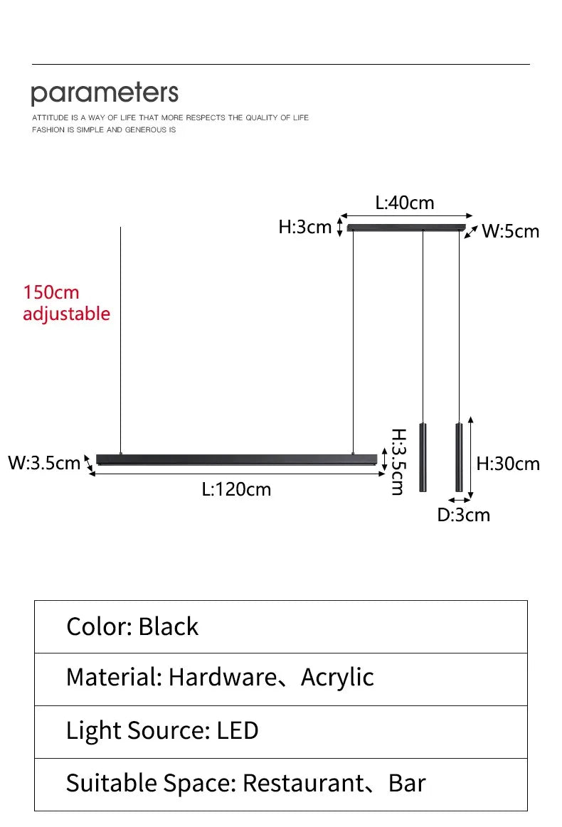 Nordic Linear LED Pendant Light – Ultra-Slim Modern Island Chandelier