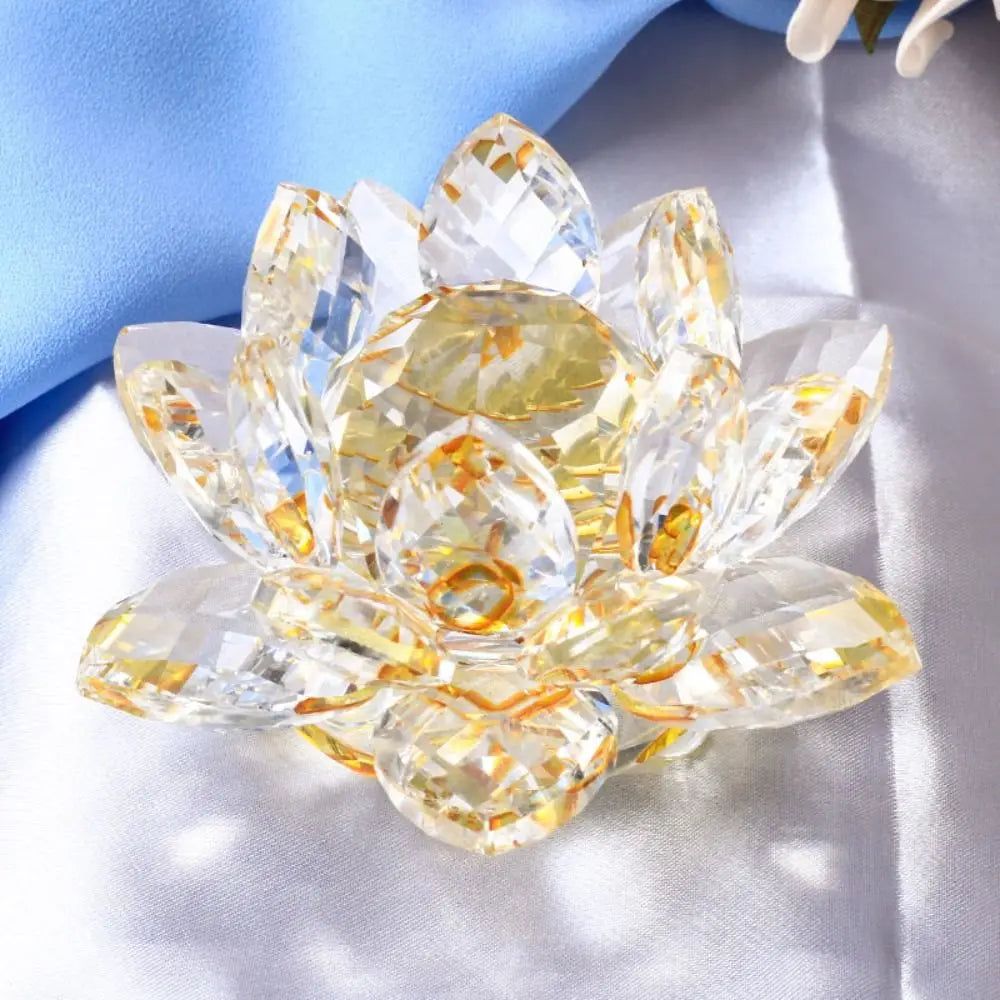 Sparkling Crystal Lotus Flower – Elegant Feng Shui Decor & Paperweight