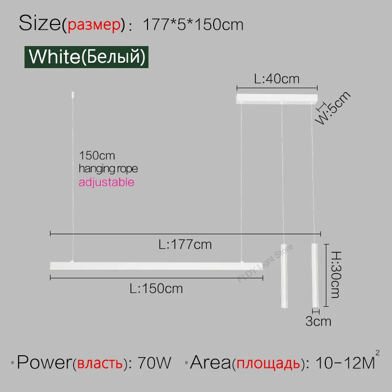 Nordic Linear LED Pendant Light – Ultra-Slim Modern Island Chandelier