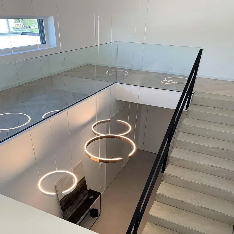 Nordic LED Ring Pendant Light – Modern Minimalist Statement Chandelier