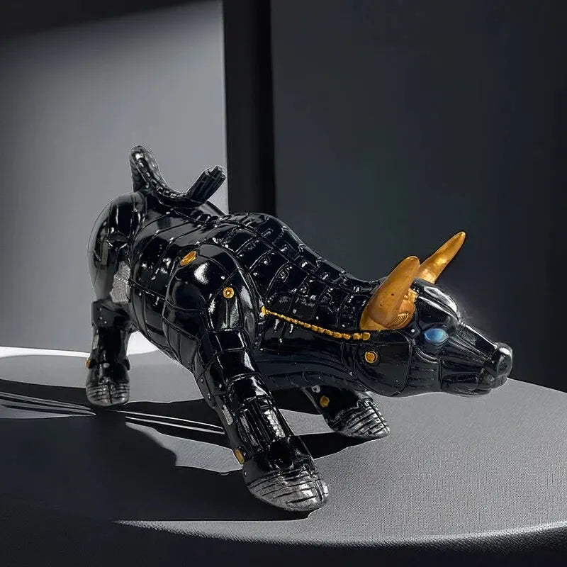 Wall Street Bull Resin Statue – Feng Shui Wealth & Fortune Desk Ornament