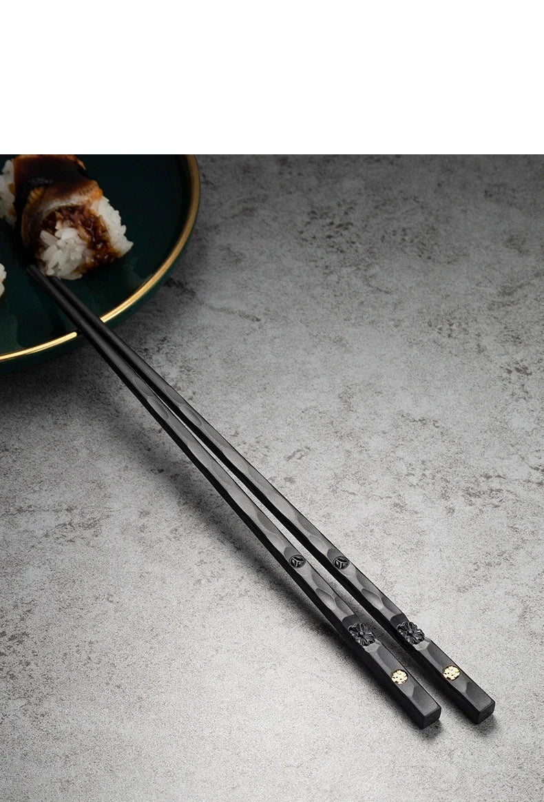 Premium Japanese-Style Chopsticks (5-Pair Set) – Reusable & Non-Slip for Authentic Dining