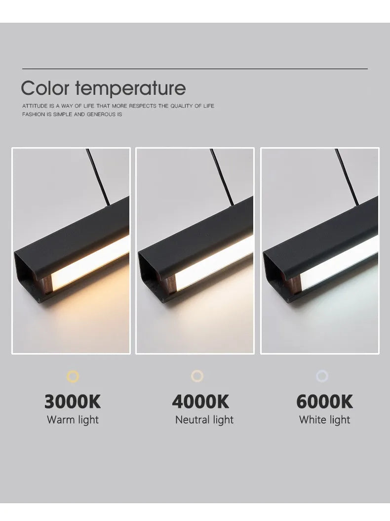 Nordic Linear LED Pendant Light – Ultra-Slim Modern Island Chandelier