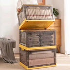Foldable Clear Storage Trunk – Large Capacity Stackable Organizer for Clothes & Wardrobe