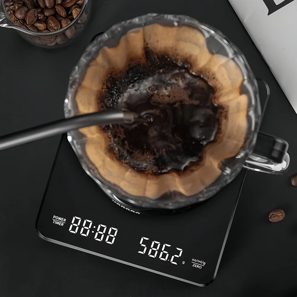 Homilly Precision Digital Coffee Scale with Timer – USB Rechargeable (3kg / 5kg)