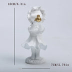 Heart Balloon Girl Sculpture – Modern Art Resin Statue Inspired Décor