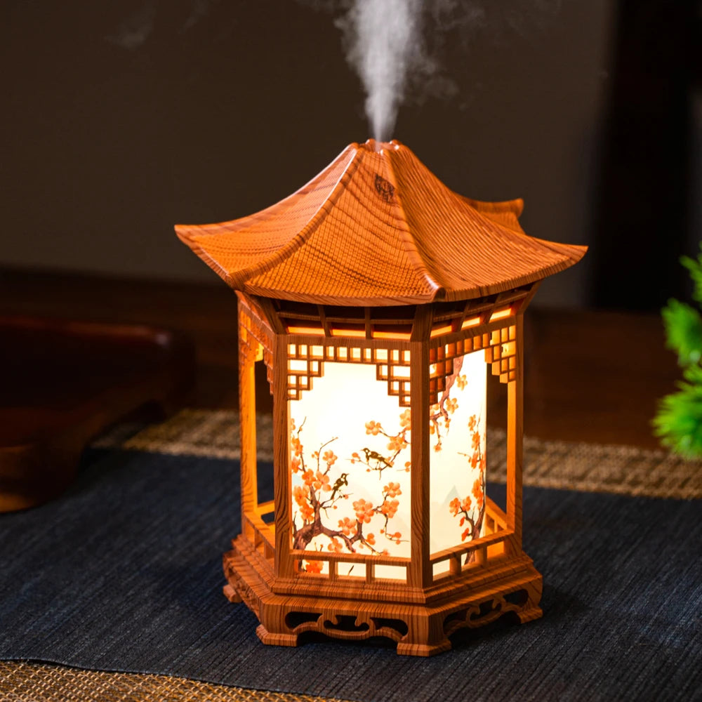 Zen Pavilion Desktop Humidifier – Portable Ultrasonic Mist & Ambient Night Light