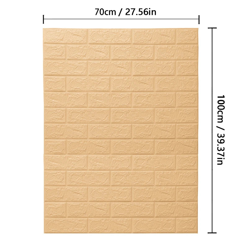 70CM 3D Brick Pattern Wallpaper Soft Foam Material Waterproof Wall Stickers DIY  Self Adhesive Wall Art for Home Decoration