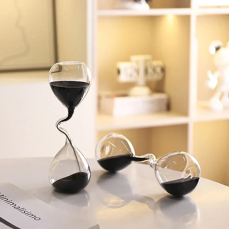 Nordic Curved Glass Hourglass - Minimalist Sand Timer