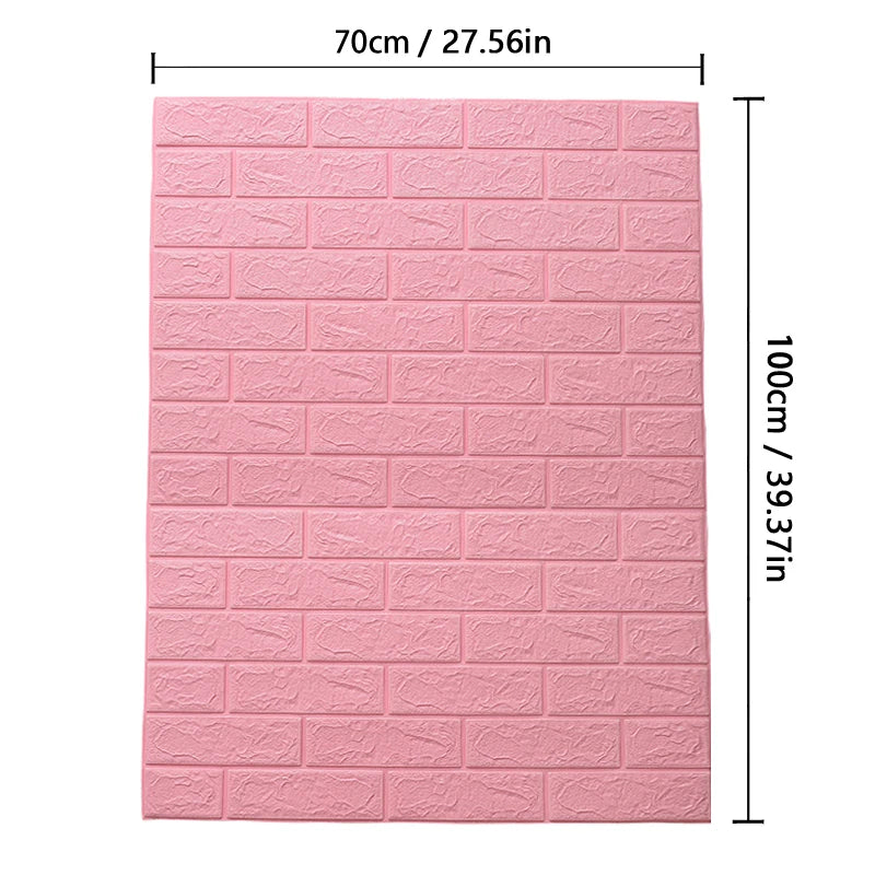 Homilly 3D Brick Wall Panels – Peel & Stick Foam Wallpaper (70cm)