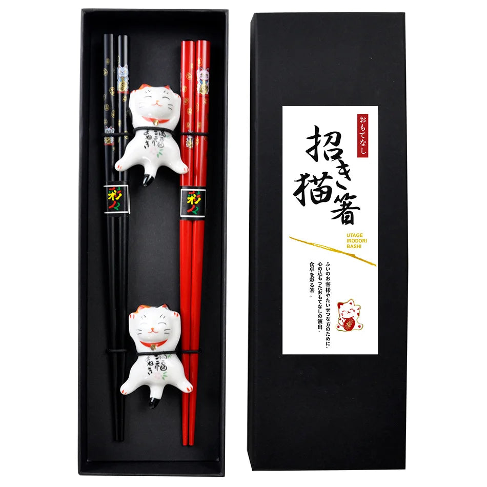 Panda Bamboo Chopsticks Set – 2 Pairs Non-Slip Reusable Chopsticks