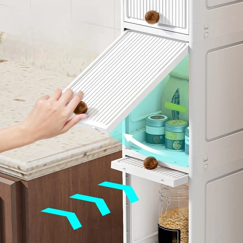 Slim Rolling Storage Cabinet 20cm Wide – Space-Saving Organizer with 2–6 Tiers