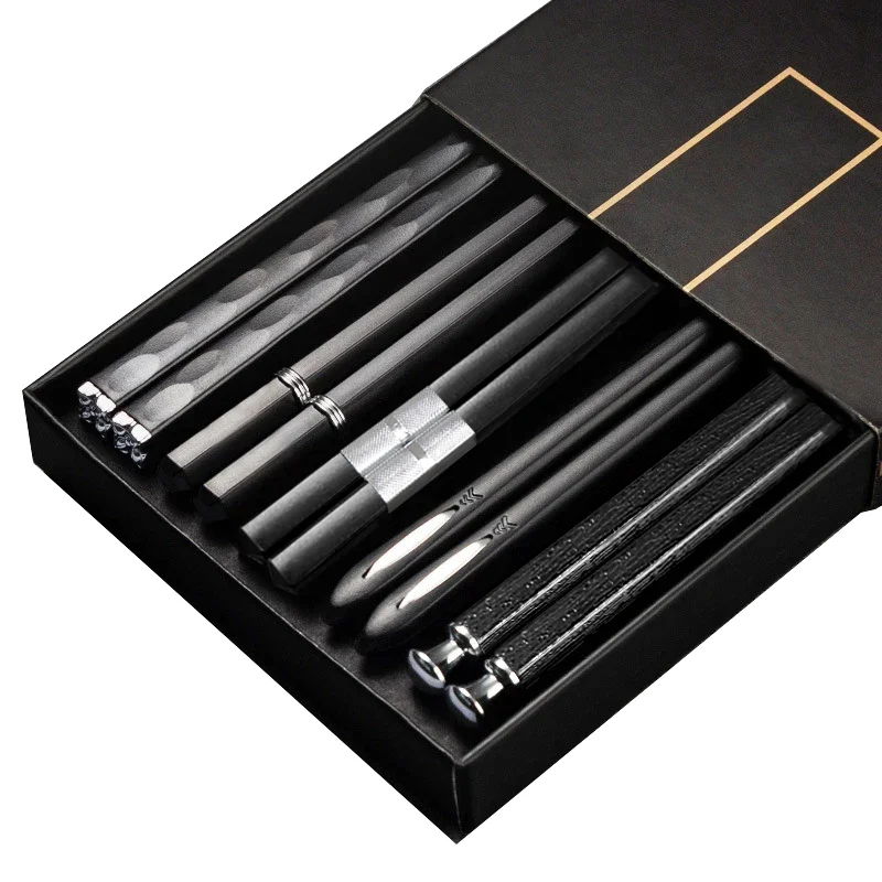 Premium Japanese-Style Chopsticks (5-Pair Set) – Reusable & Non-Slip for Authentic Dining