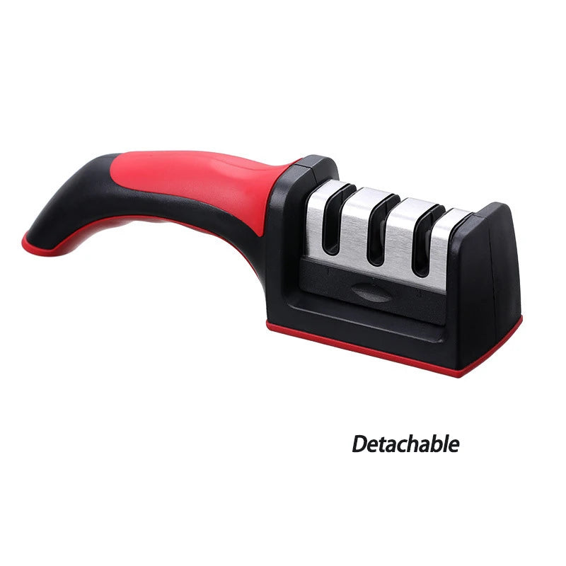 3-Stage Knife Sharpener – Quick Sharpening Tool with Anti-Slip Base