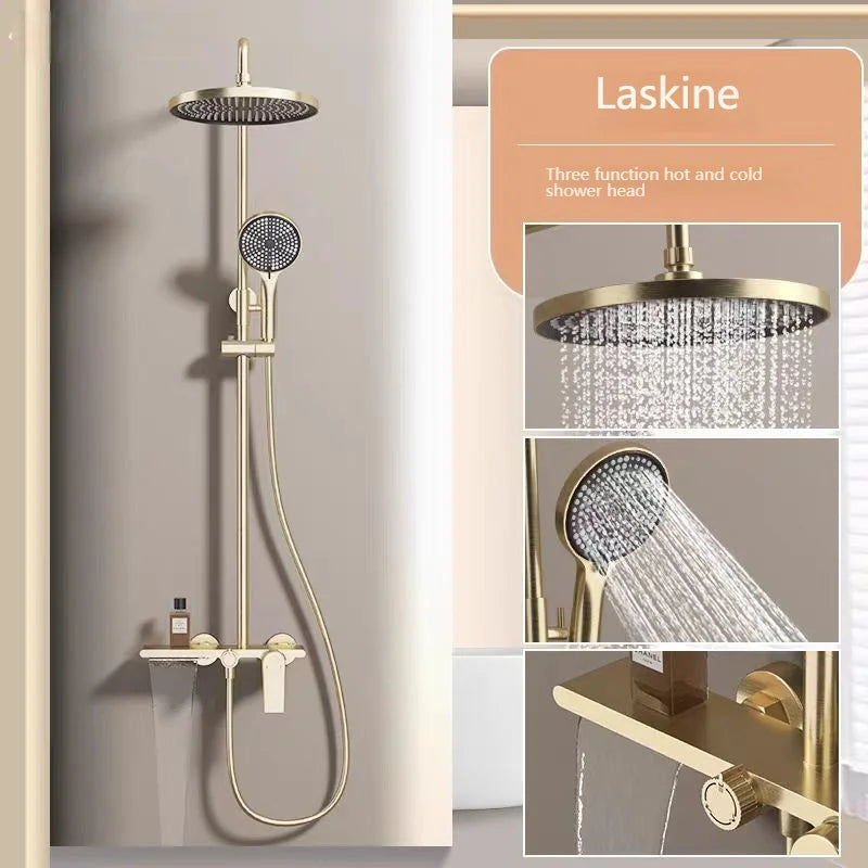 Homilliy Golden Shower Set – Multi-Function Bathroom Mixer & Hand Shower