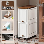 Slim Rolling Storage Cabinet 20cm Wide – Space-Saving Organizer with 2–6 Tiers