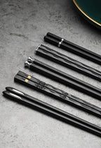 Premium Japanese-Style Chopsticks (5-Pair Set) – Reusable & Non-Slip for Authentic Dining