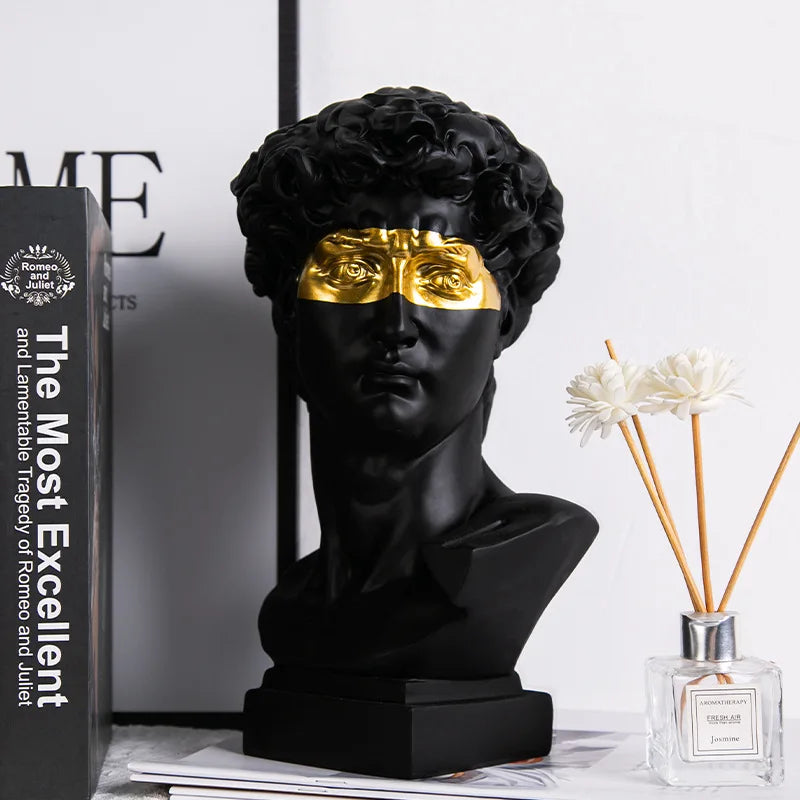 David Head Resin Bust Sculpture – Modern European Abstract Home Décor